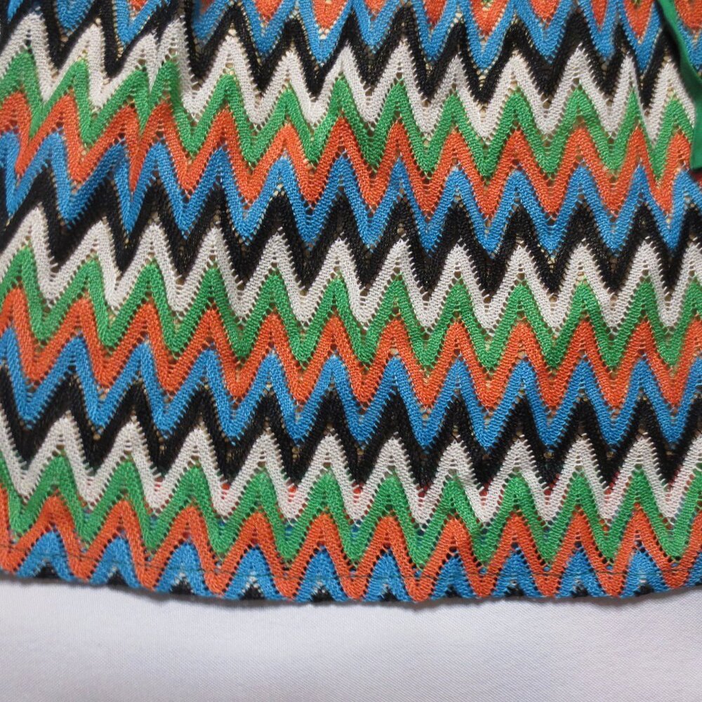 4/$14 C. LUCE womens DRESS green CHEVRON orange GOLD boho UNIQUE lined SIZE S - Picture 2 of 12